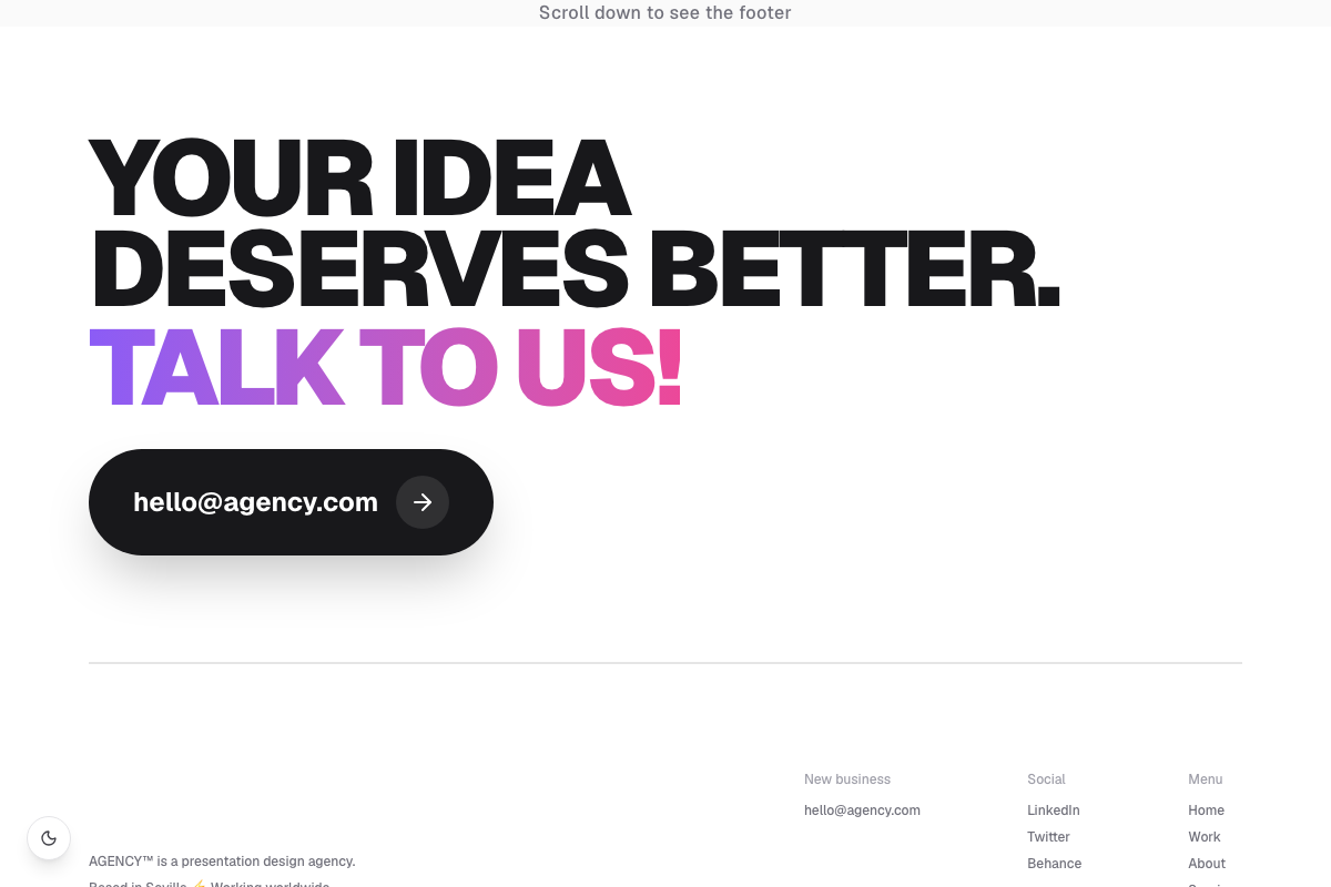 Bold Statement Footer
