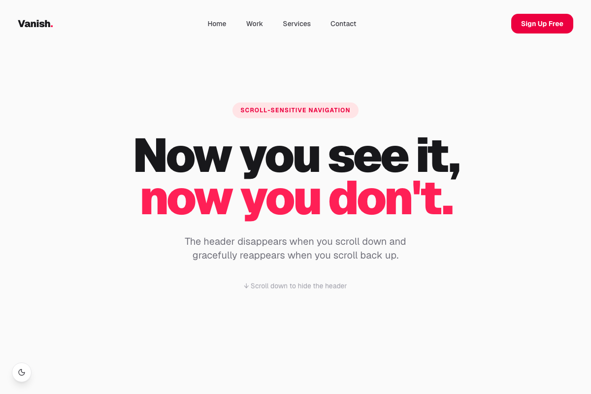 Disappearing Scroll Header