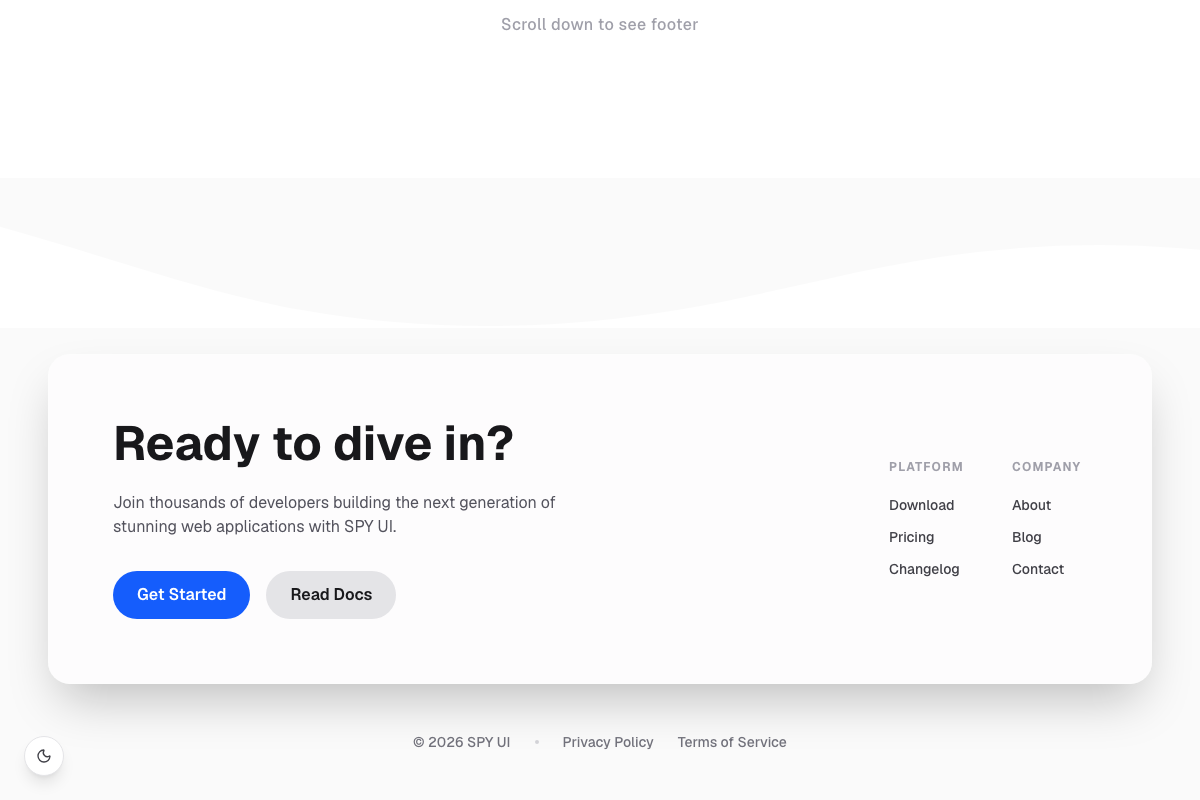 Dynamic Wave Footer
