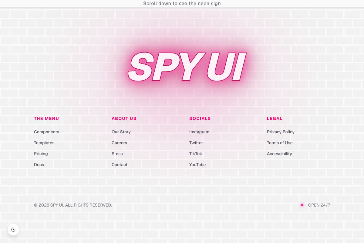 Flickering Neon Footer