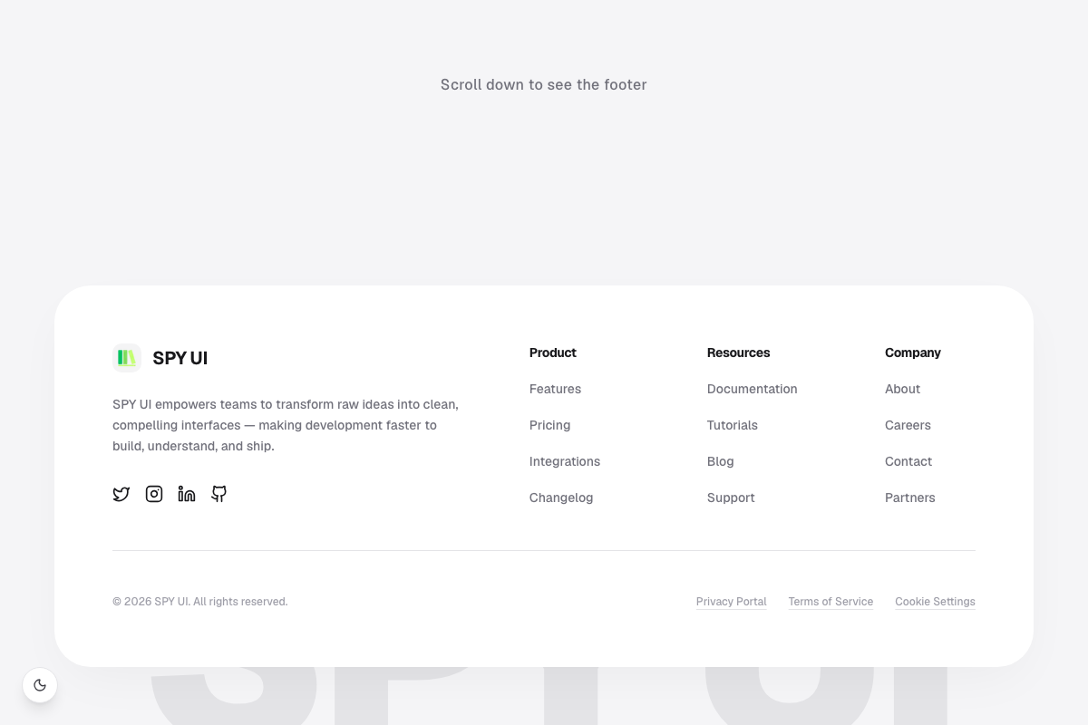 Floating Card Footer