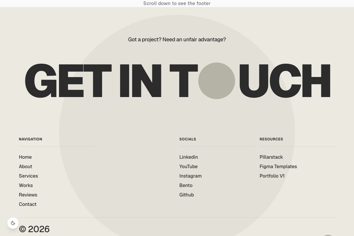Geometric Cutout Footer