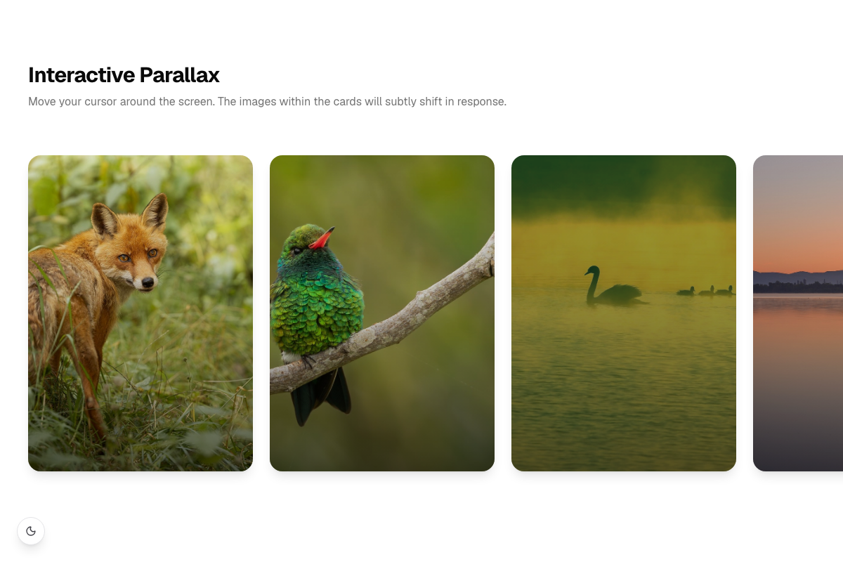 Cursor Parallax Carousel