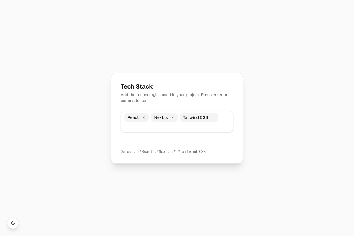 Fluid Tags Input