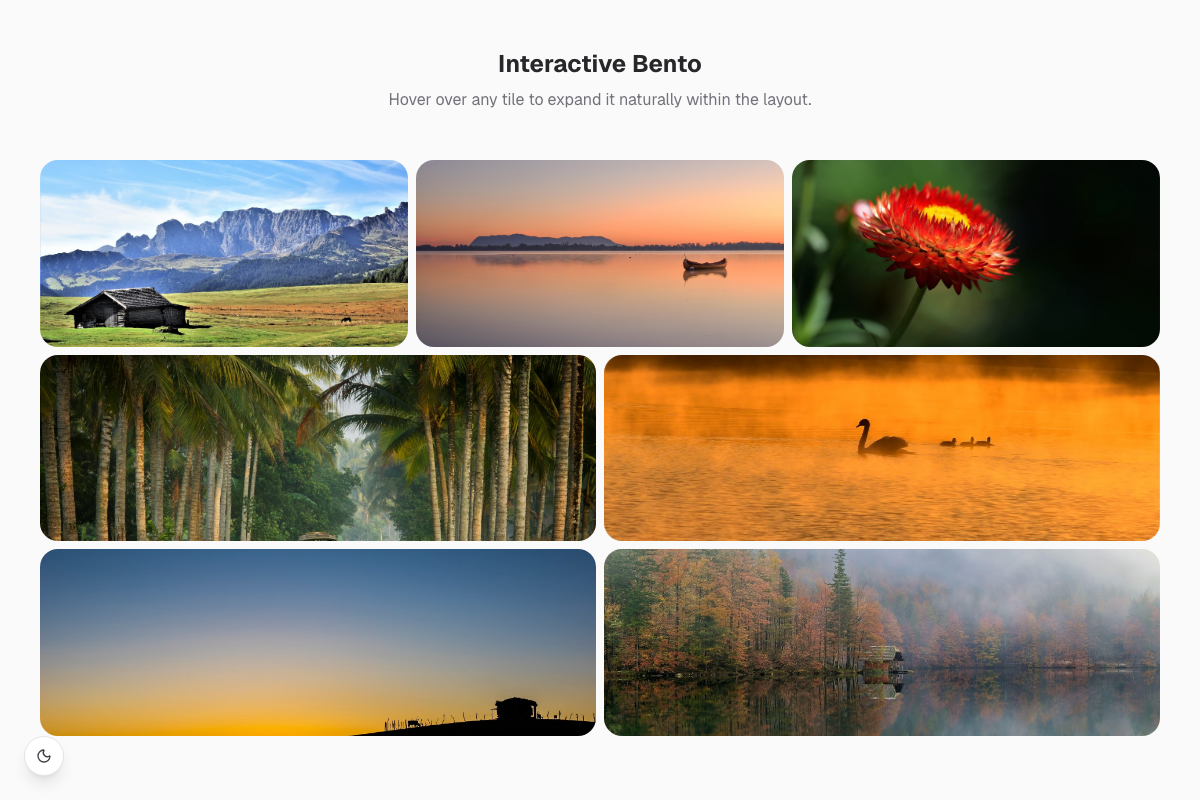 Interactive Bento Gallery