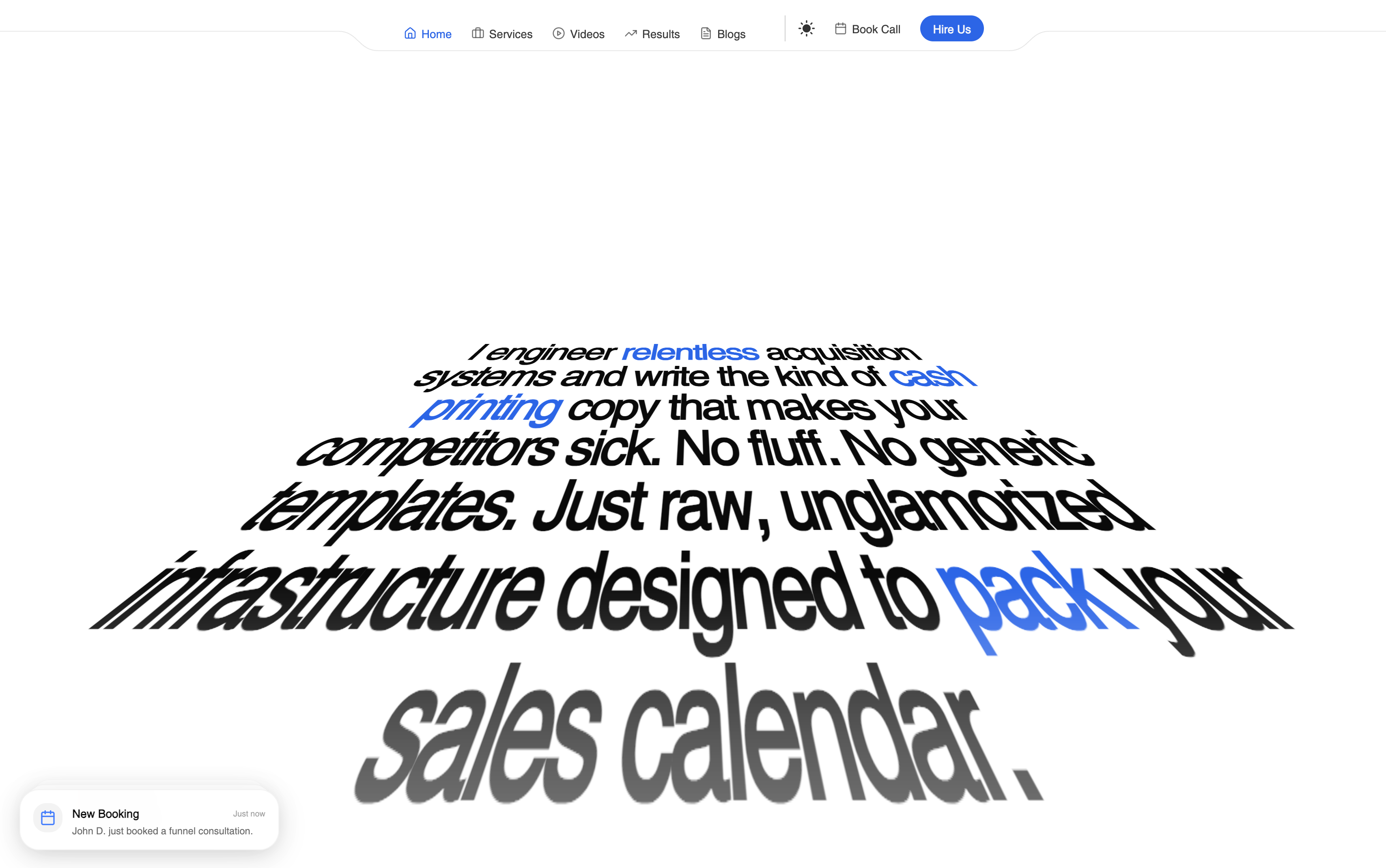 Alicia - Brutalist Agency & VSL Template Preview 2