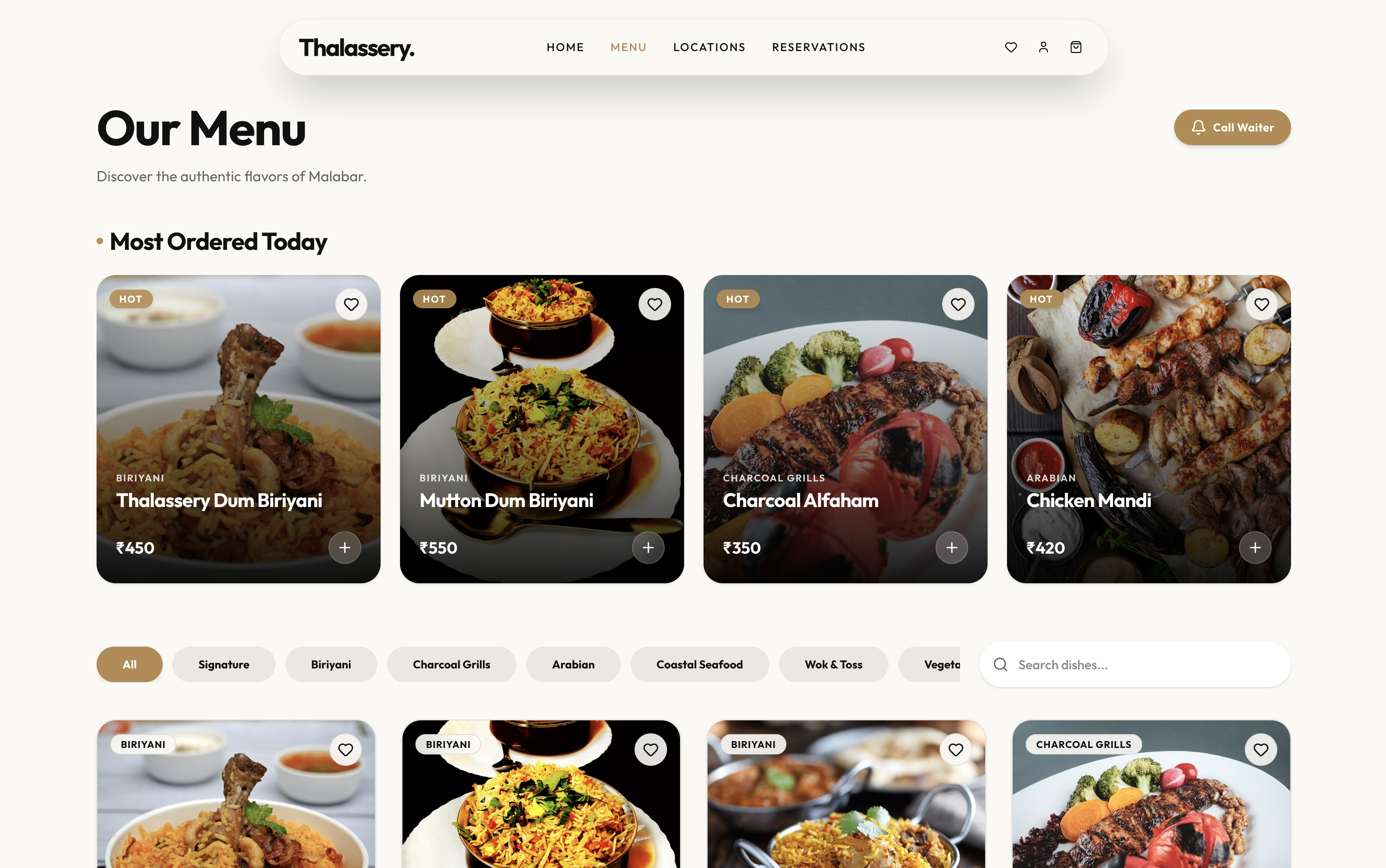 Thalassery Food Ordering Website Preview 2