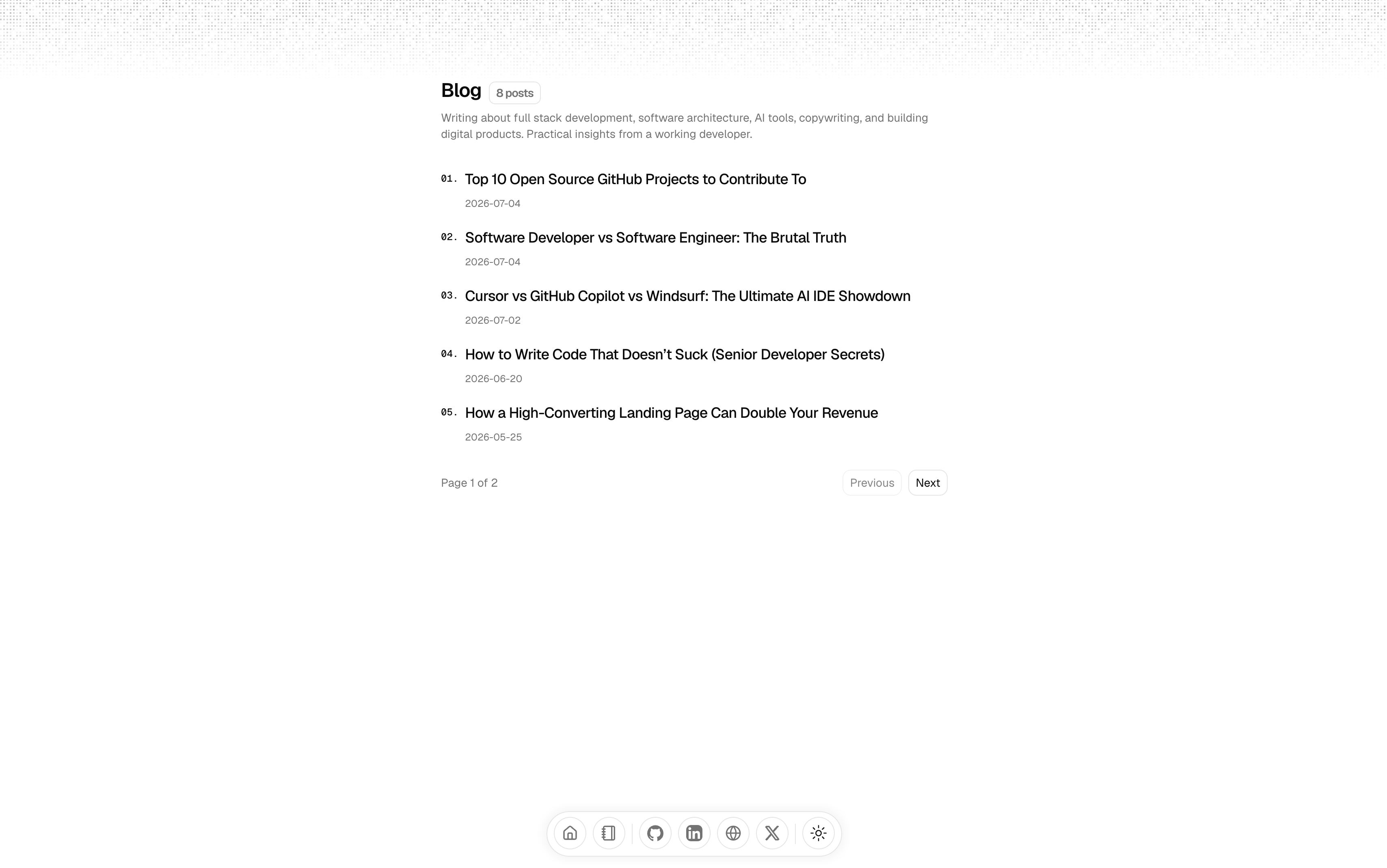 Yugha - Minimalist Developer Portfolio Preview 3